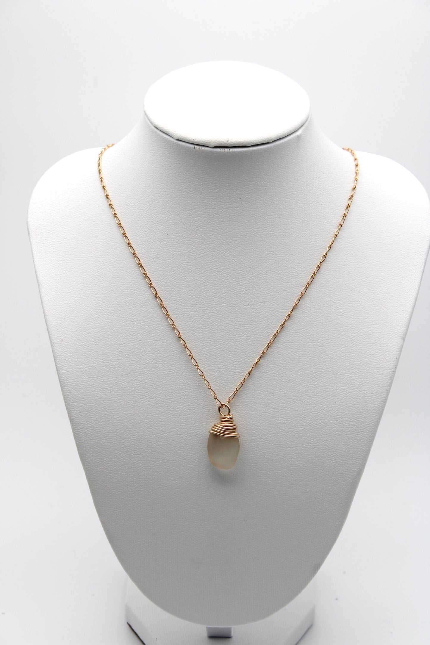 Clear Sea Glass Necklace