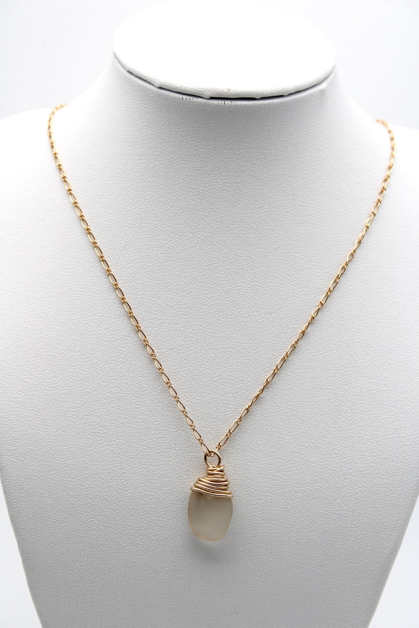 Clear Sea Glass Necklace