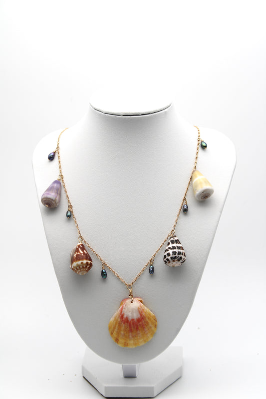 Blue Keshi Pearl Chunky Sunny Charm Necklace
