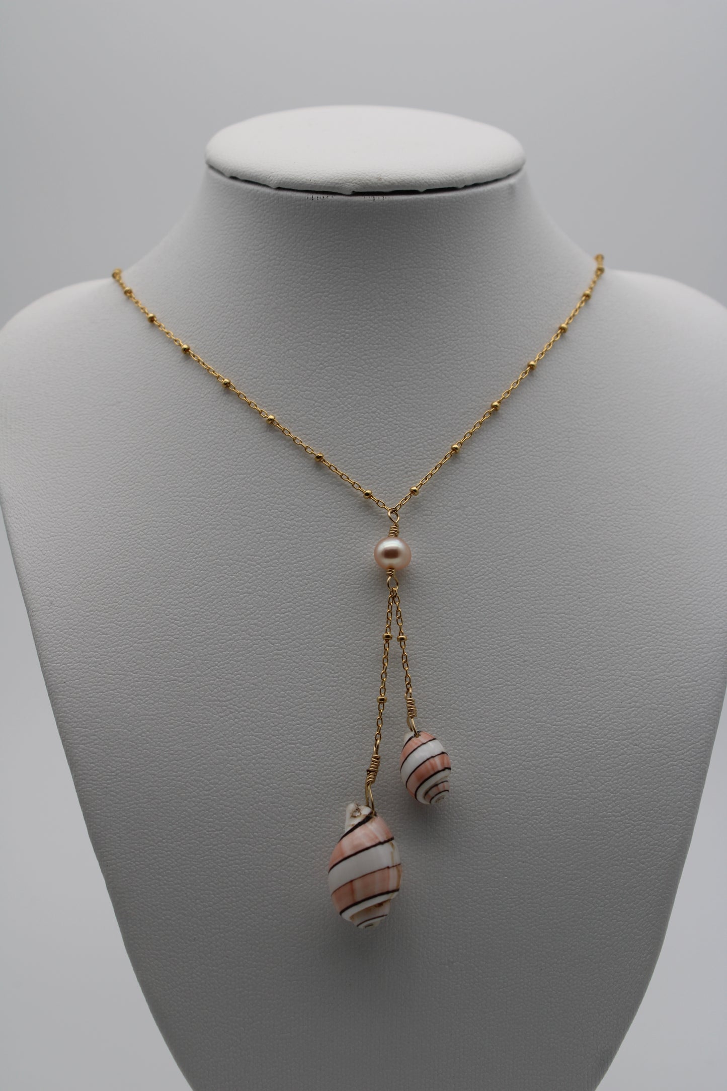 Bubble Shell Drop Necklace