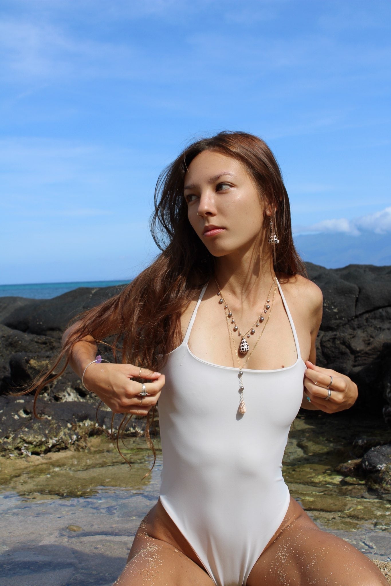 Flea Cone Akoya Pearl Drop Necklace