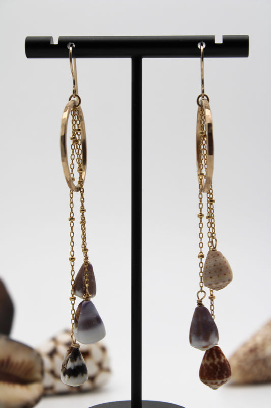 Multi-Shell He'e Earrings