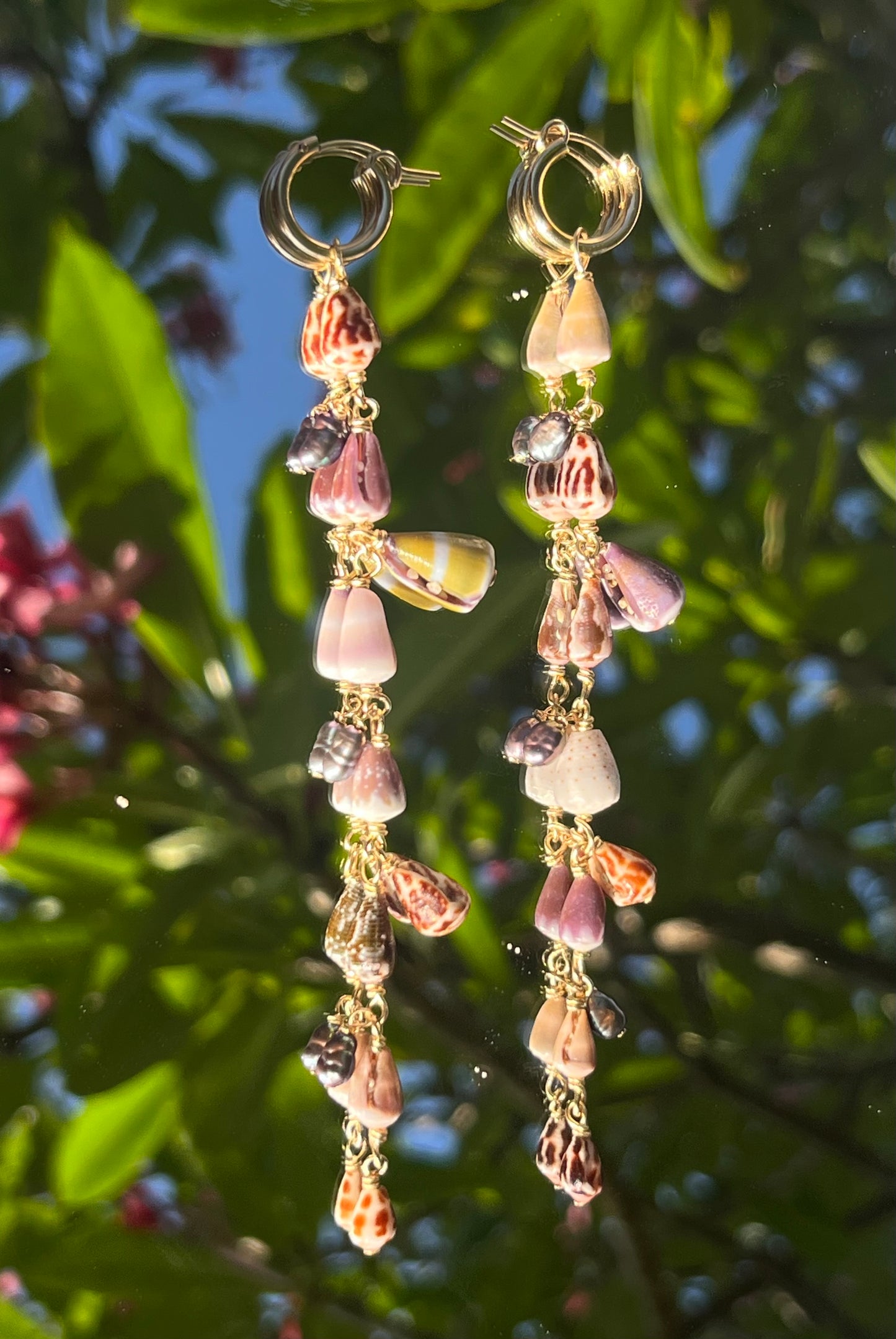 Multi-Shell Dangle Earrings