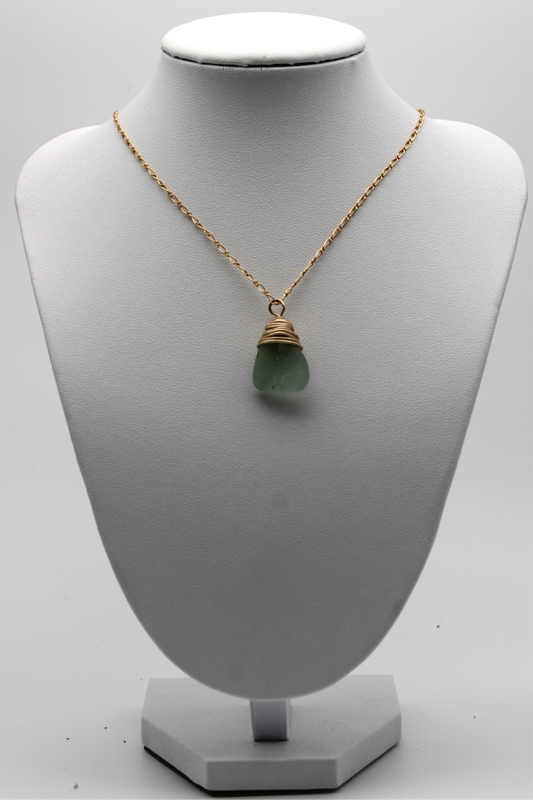 Light Blue Sea Glass Necklace