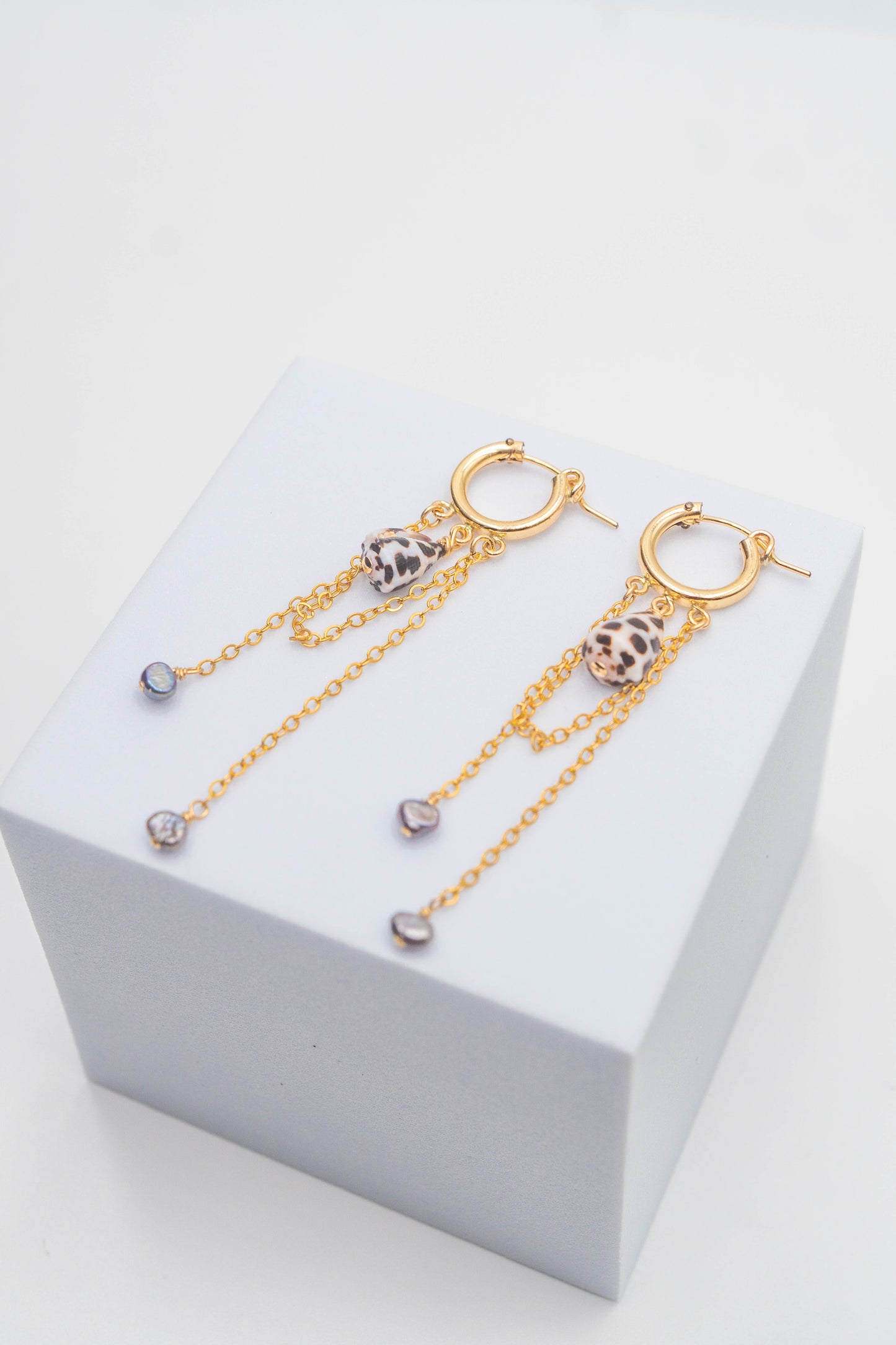 Baby Hebrew + Dangling Keshi Pearl Earrings