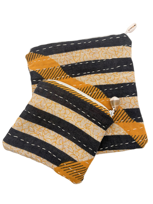 Kantha Shell Pouch Set