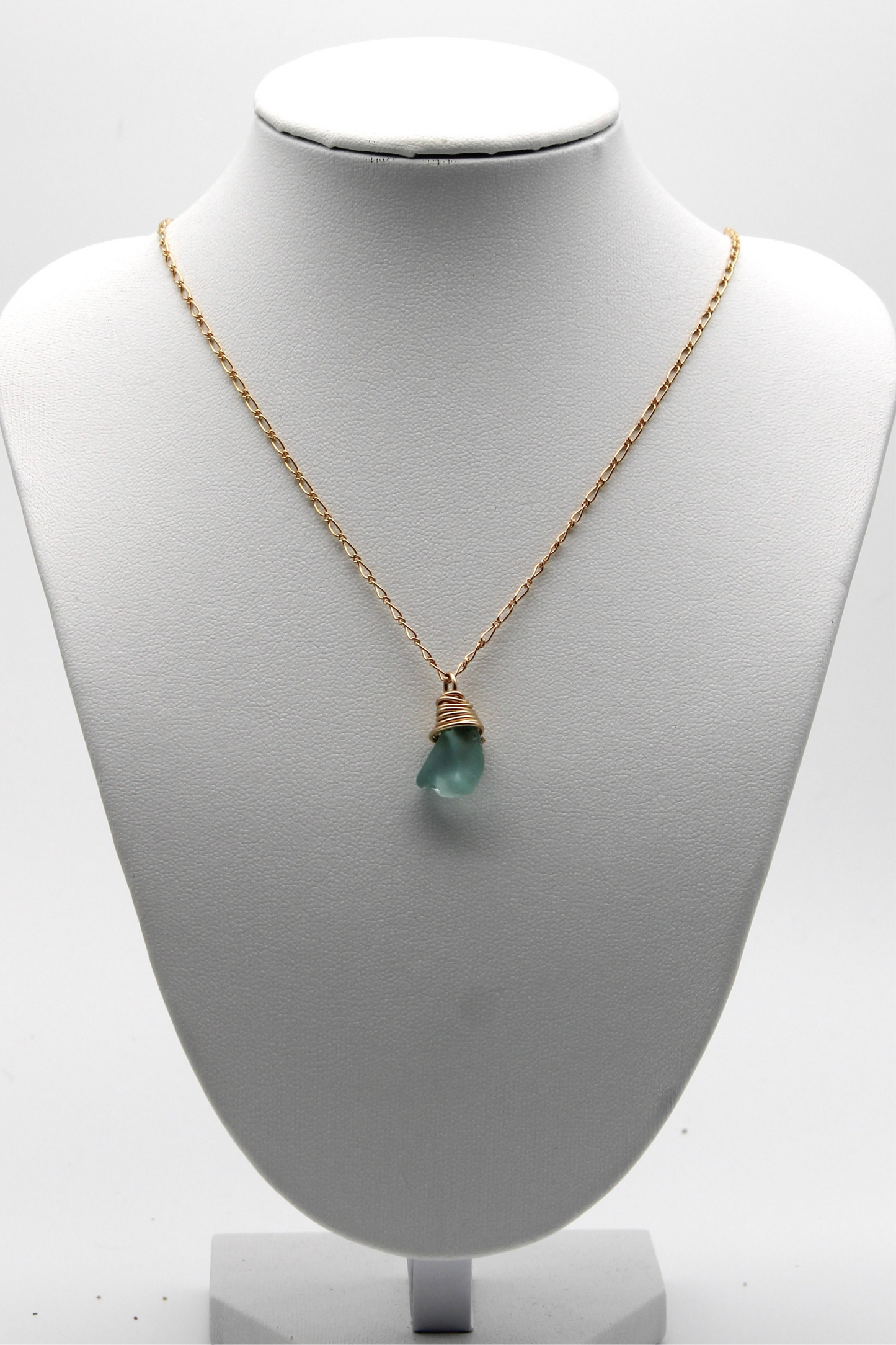 Blue Sea Glass Necklace