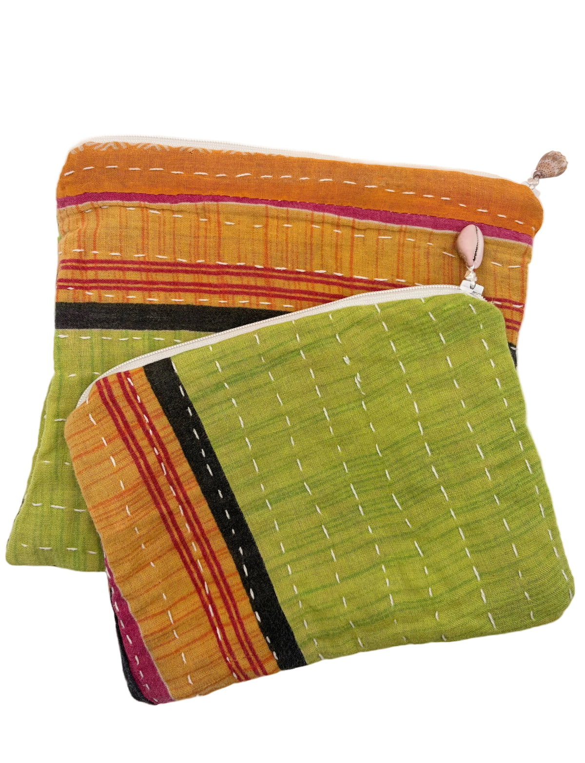 Kantha Shell Pouch Set