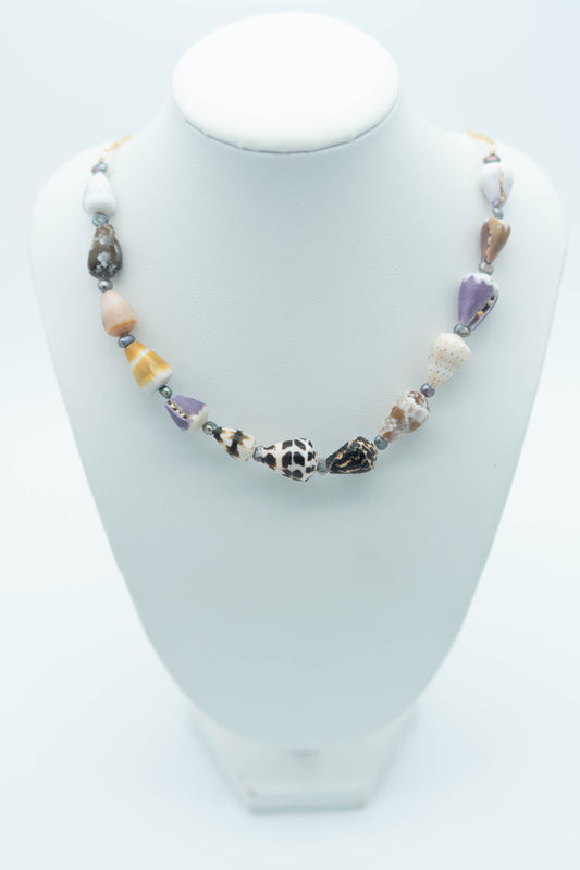 Mini Shells and Keshi Pearl Necklace
