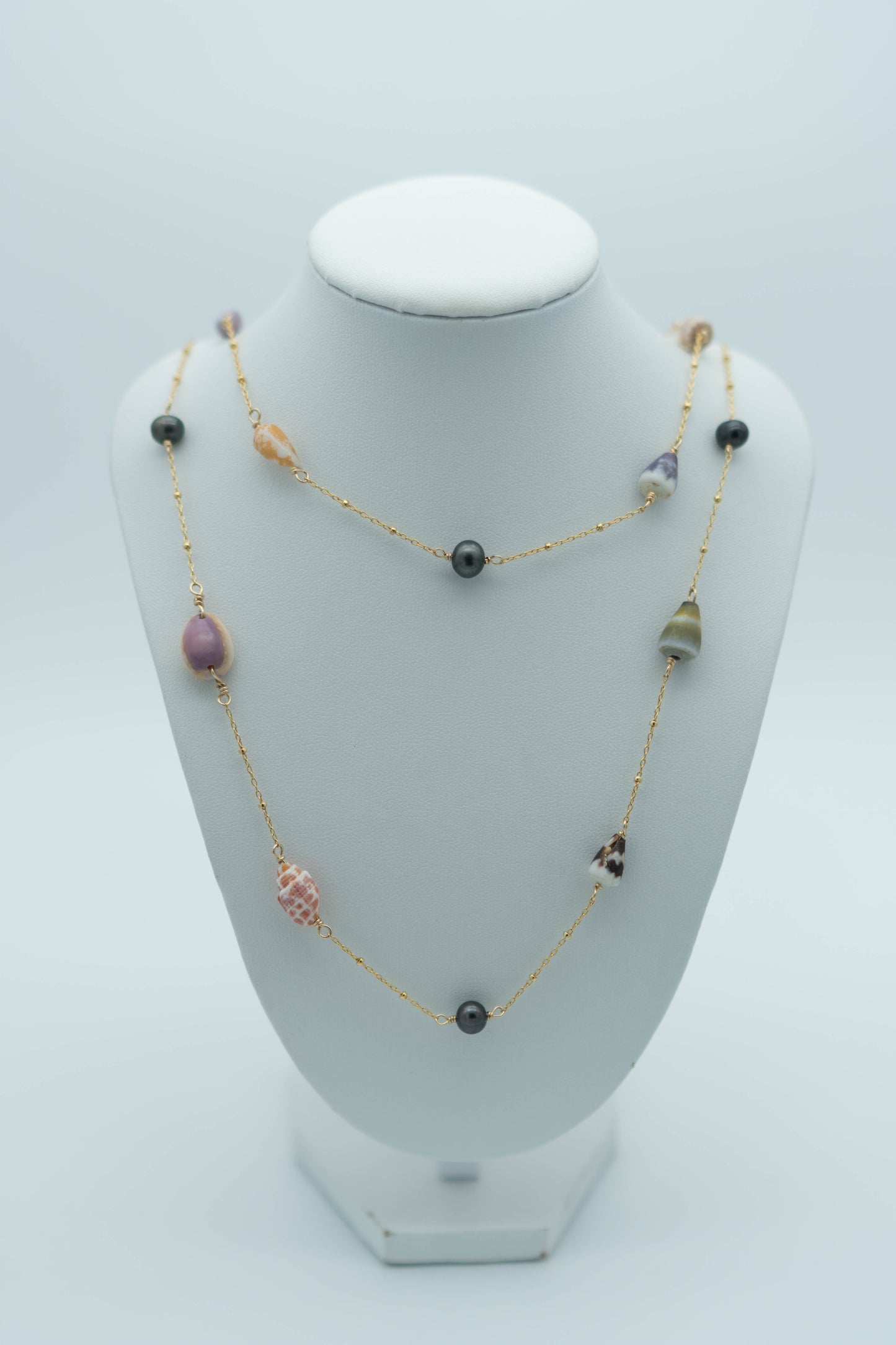 Shell + Pearl Infinity Necklace
