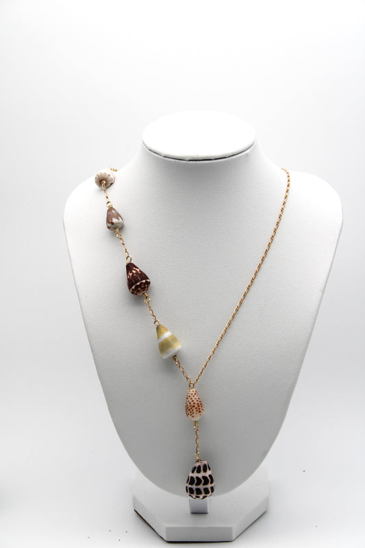 Asymmetrical Multi-Shell Necklace