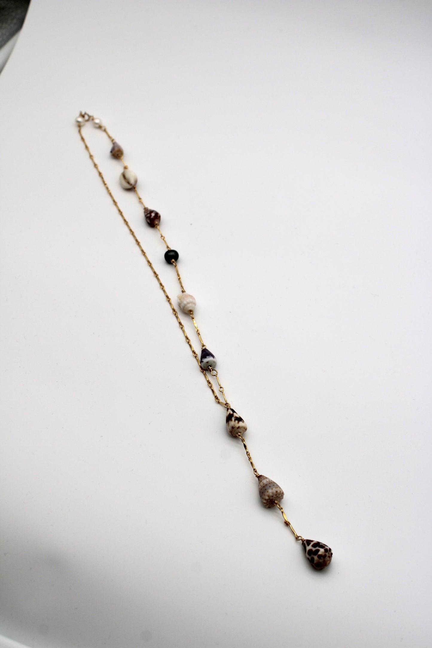Asymmetrical Multi-Shell Necklace - .5 Inch Shells