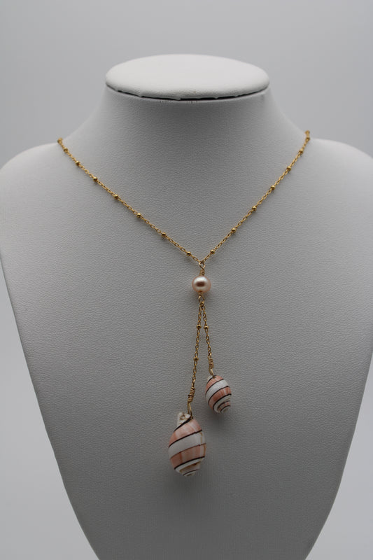 Bubble Shell Drop Necklace