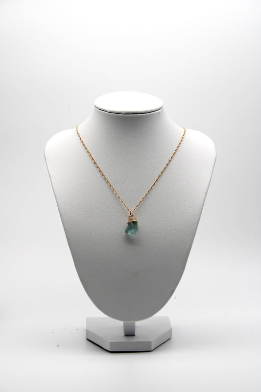 Blue Sea Glass Necklace