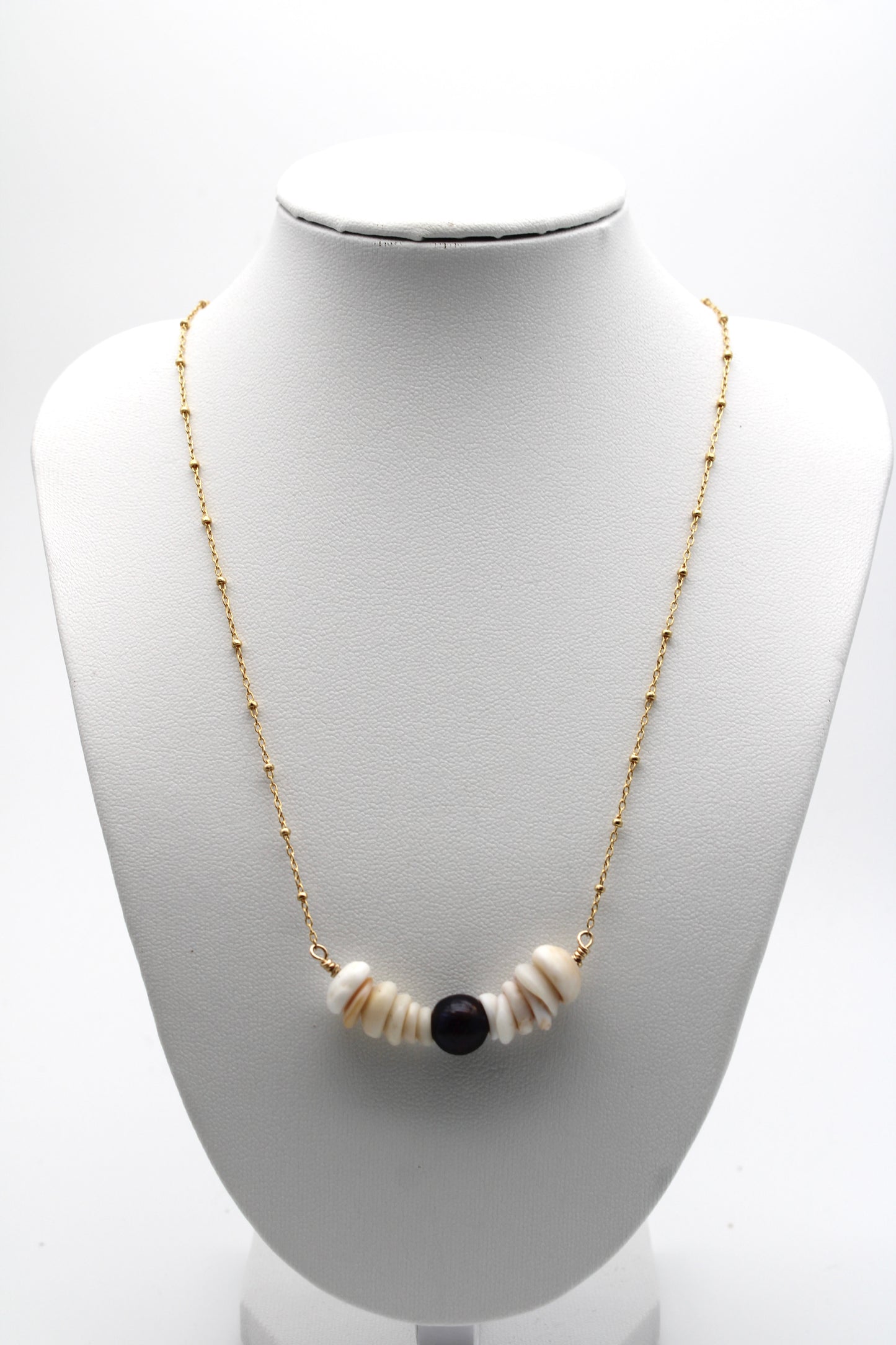 Puka Shell and Edison Pearl Necklace