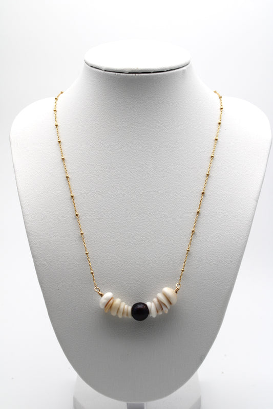 Puka Shell and Edison Pearl Necklace