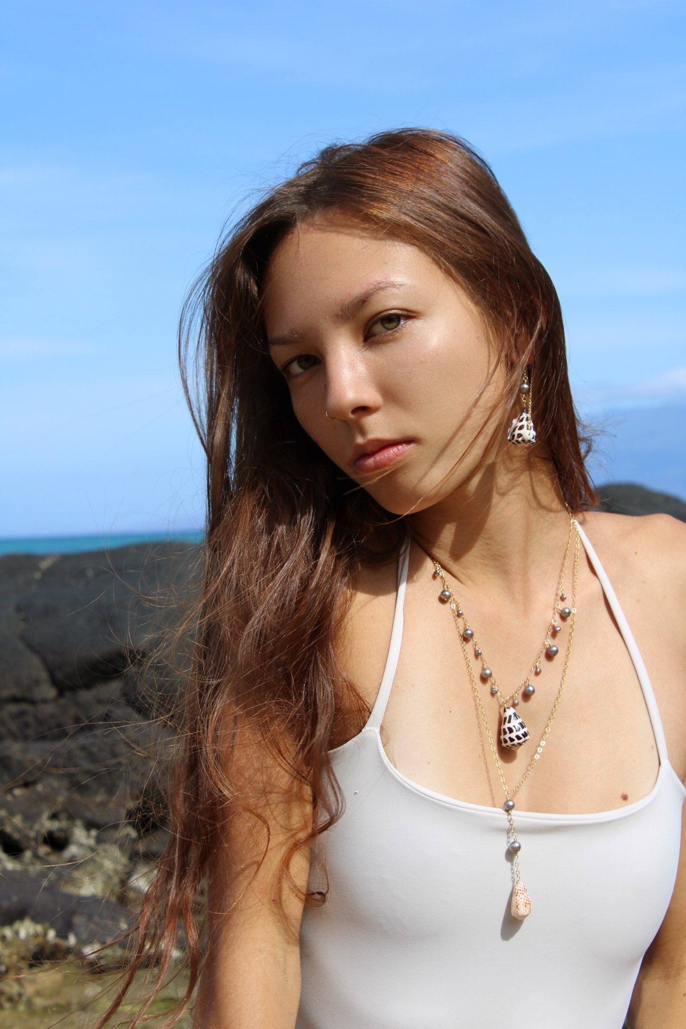 Hebrew and Akoya Pearl Earrings